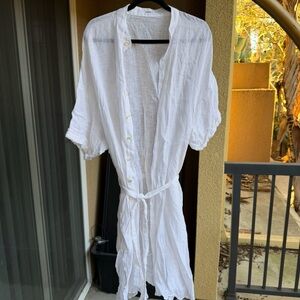 Vitamin A White Linen Cover-Up